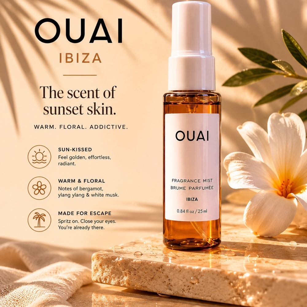 OUAI Ibiza Fragrance Mist — Warm Floral Scent